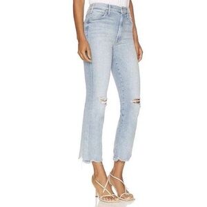 Mother the hustler ankle chew petal plucker denim pant sz 24